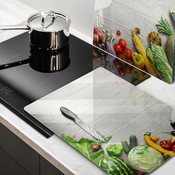 Tampa de parede do fogão a gás Legumes em tábuas