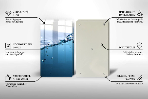 Tampa de parede do fogão a gás Água azul