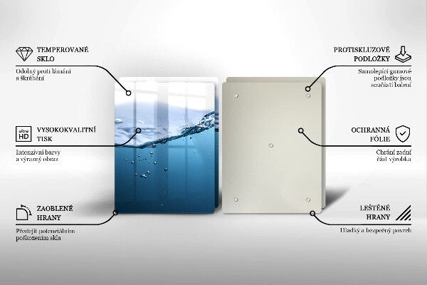 Tampa de parede do fogão a gás Água azul