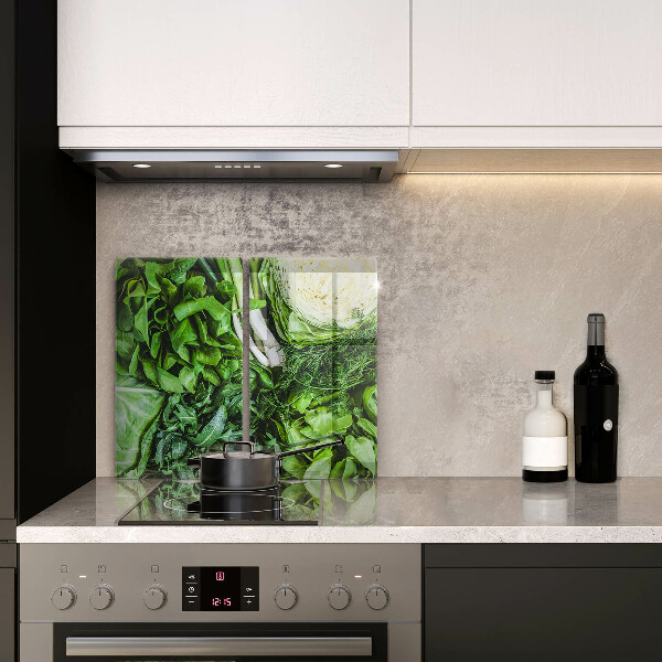 Tampa de parede do fogão a gás Vegetais verdes