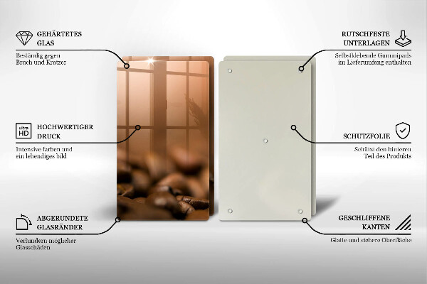 Painel de proteção para a cozinha Grãos de café