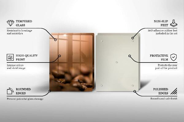 Painel de proteção para a cozinha Grãos de café