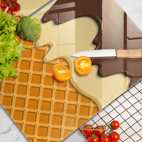 Painel de proteção para a cozinha Ilustração de gelado em cone