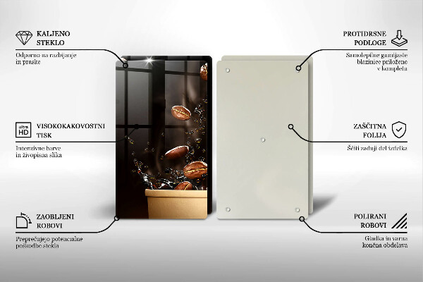 Tampa de parede do fogão a gás Grãos de café quente