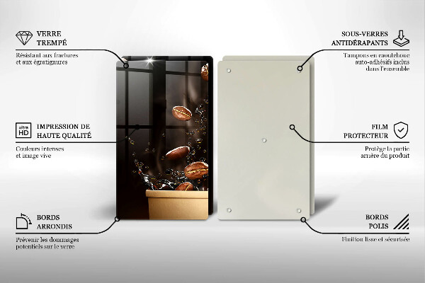 Tampa de parede do fogão a gás Grãos de café quente