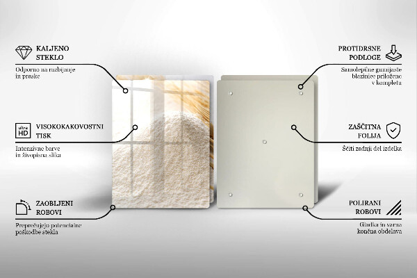 Tampa de parede do fogão a gás Farinha e espigas de cereais