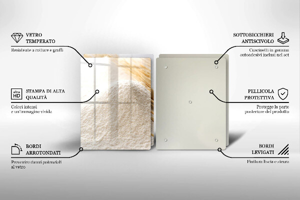 Tampa de parede do fogão a gás Farinha e espigas de cereais