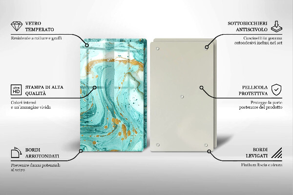 Tampa de parede do fogão a gás Abstração azul