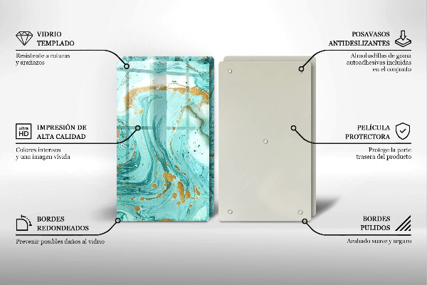 Tampa de parede do fogão a gás Abstração azul