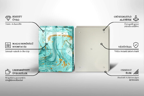 Tampa de parede do fogão a gás Abstração azul