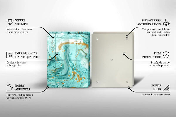 Tampa de parede do fogão a gás Abstração azul