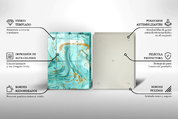 Tampa de parede do fogão a gás Abstração azul
