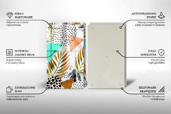 Tampa de parede do fogão a gás Padrão boho de folhas