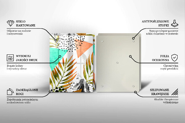 Tampa de parede do fogão a gás Padrão boho de folhas