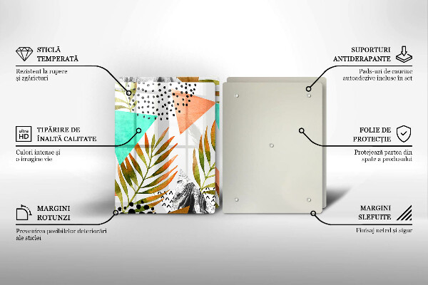 Tampa de parede do fogão a gás Padrão boho de folhas