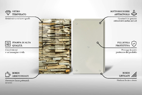 Placa de proteção para o fogão Pedras decorativas