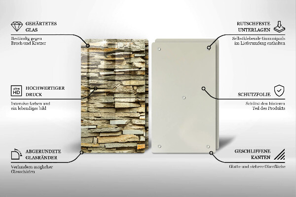 Placa de proteção para o fogão Pedras decorativas