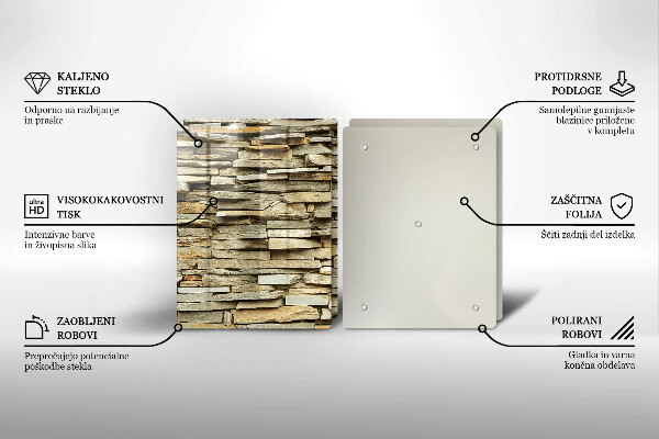 Placa de proteção para o fogão Pedras decorativas