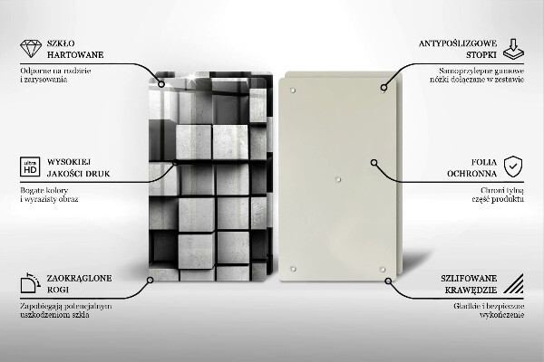 Placa de proteção para o fogão Abstração quadrados 3D