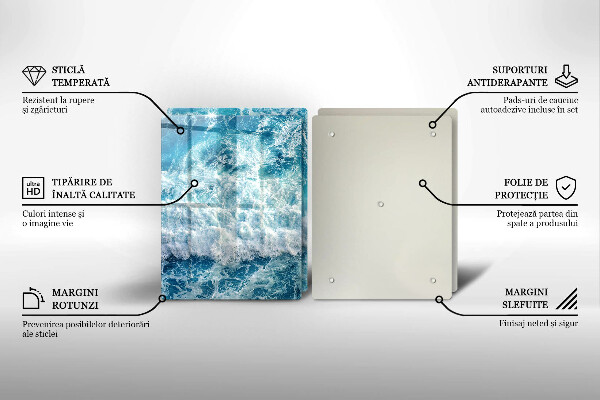Tampa de parede do fogão a gás Água ondas do mar