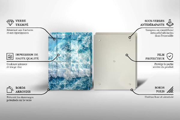 Tampa de parede do fogão a gás Água ondas do mar
