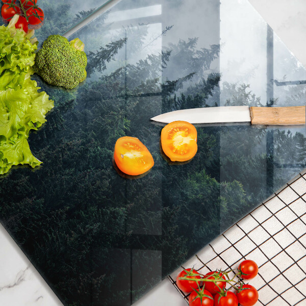 Tampa de parede do fogão a gás Floresta de árvores e neblina