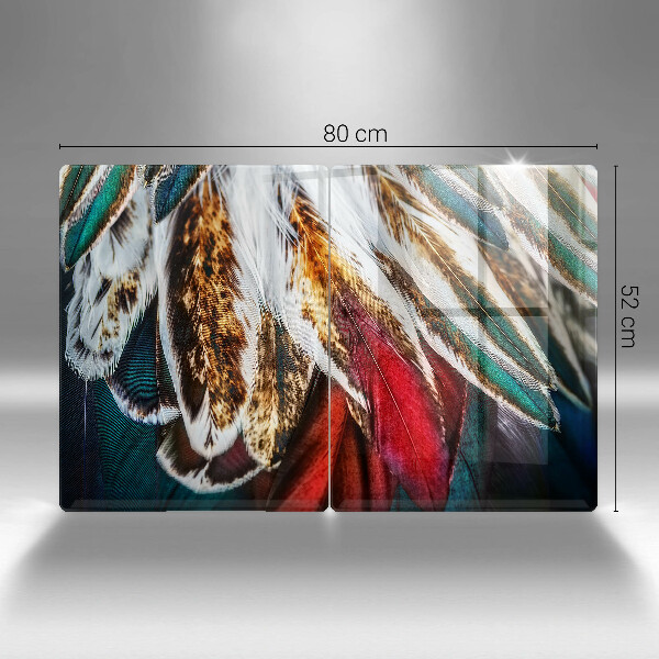 Tampa de parede do fogão a gás Boho penas de pássaro