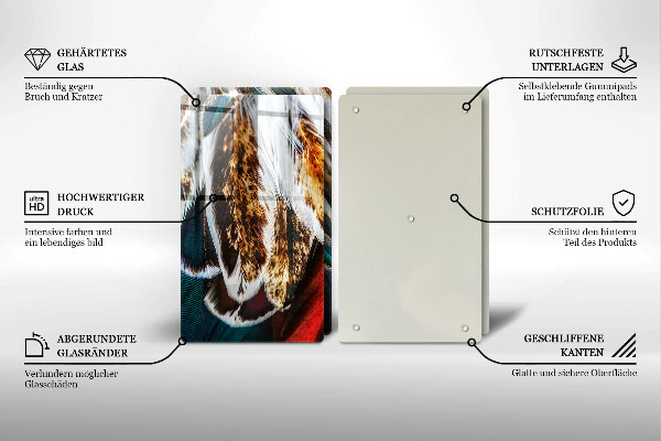 Tampa de parede do fogão a gás Boho penas de pássaro