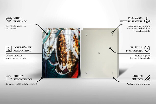 Tampa de parede do fogão a gás Boho penas de pássaro