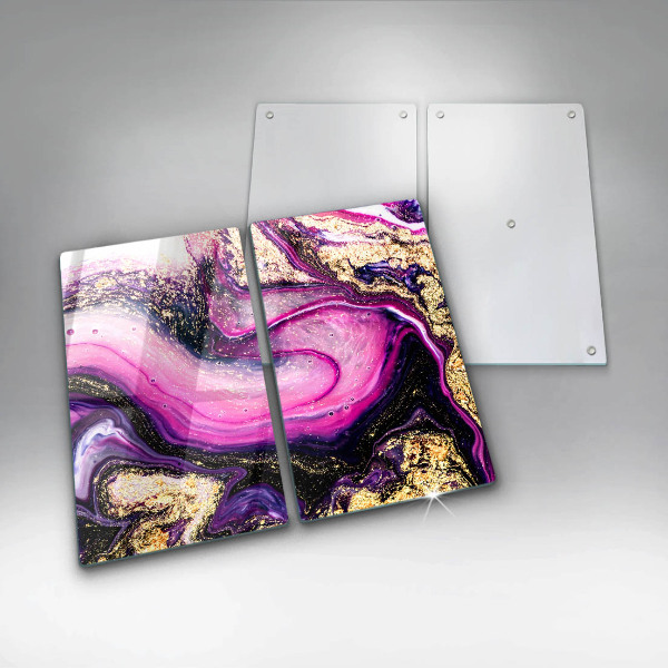 Painel de segurança para cozinhas Abstração design ouro