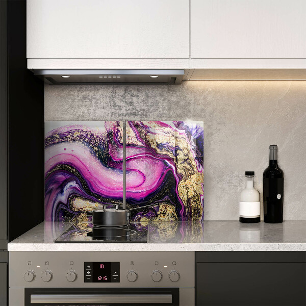 Painel de segurança para cozinhas Abstração design ouro