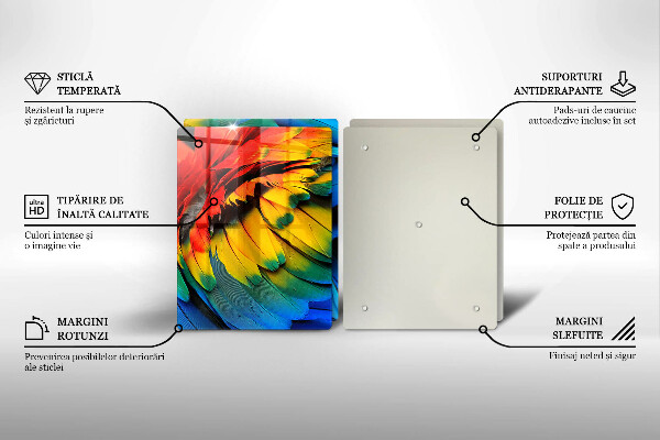 Tampa de parede do fogão a gás Penugem colorida de papagaio