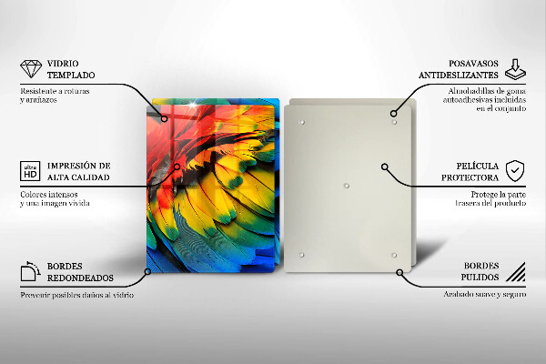 Tampa de parede do fogão a gás Penugem colorida de papagaio