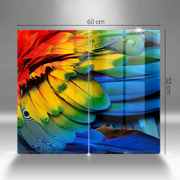 Tampa de parede do fogão a gás Penugem colorida de papagaio