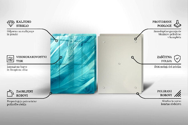 Proteção da parede da cozinha Penas delicadas