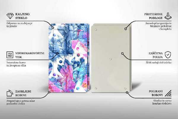 Tampa de parede do fogão a gás Ilustração boho de penas