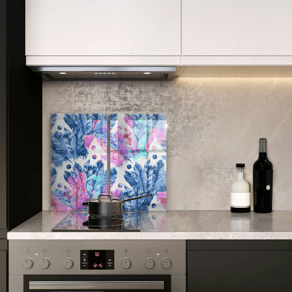 Tampa de parede do fogão a gás Ilustração boho de penas