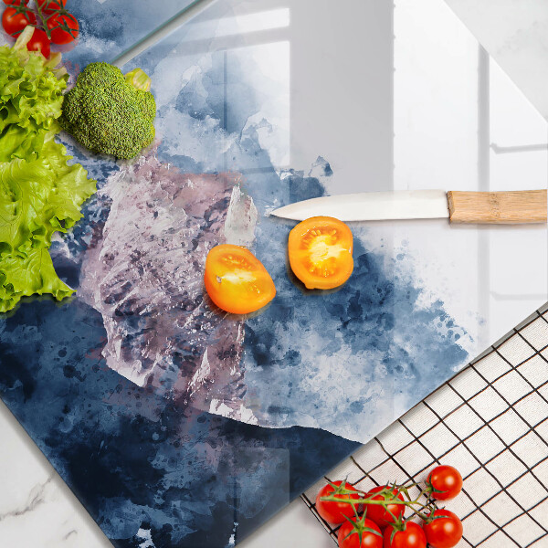 Tampa de parede do fogão a gás Abstração montanhas pintadas