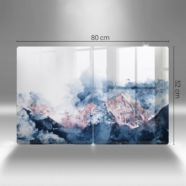 Tampa de parede do fogão a gás Abstração montanhas pintadas