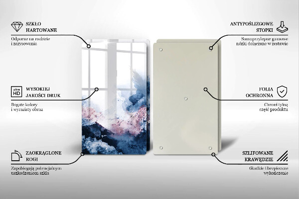 Tampa de parede do fogão a gás Abstração montanhas pintadas