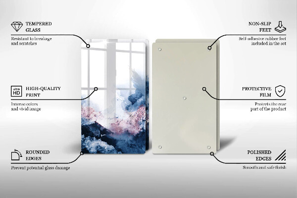 Tampa de parede do fogão a gás Abstração montanhas pintadas