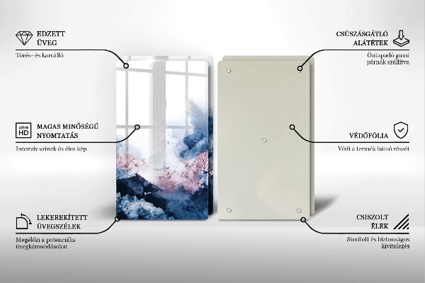 Tampa de parede do fogão a gás Abstração montanhas pintadas