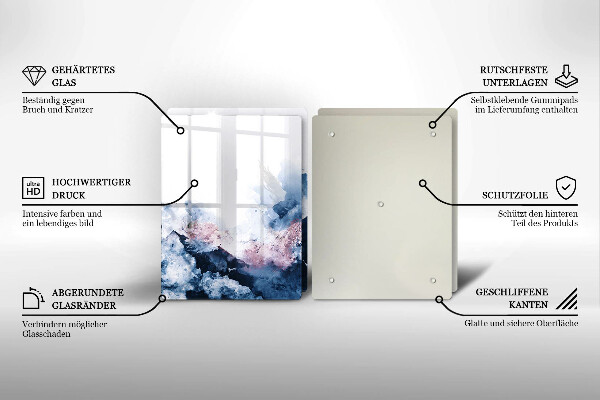 Tampa de parede do fogão a gás Abstração montanhas pintadas