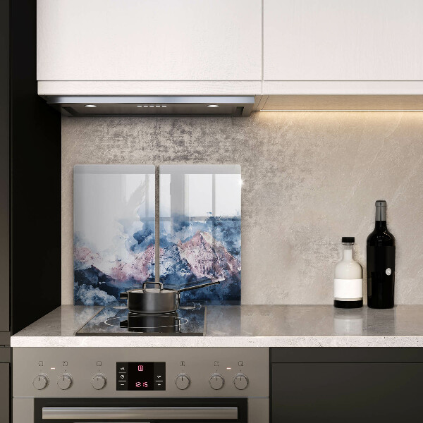 Tampa de parede do fogão a gás Abstração montanhas pintadas