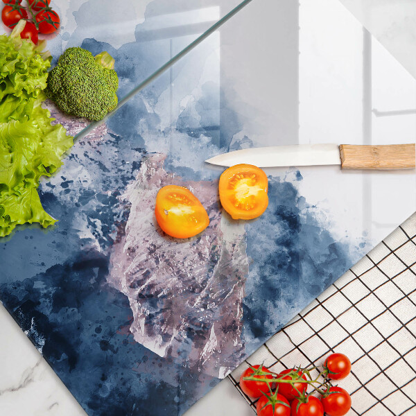 Tampa de parede do fogão a gás Abstração montanhas pintadas