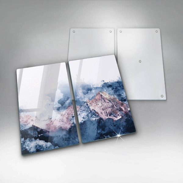 Tampa de parede do fogão a gás Abstração montanhas pintadas