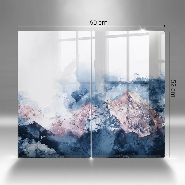 Tampa de parede do fogão a gás Abstração montanhas pintadas