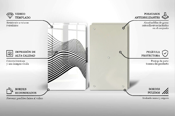 Tampa de parede do fogão a gás Abstração linear