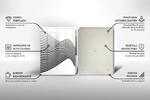 Tampa de parede do fogão a gás Abstração linear