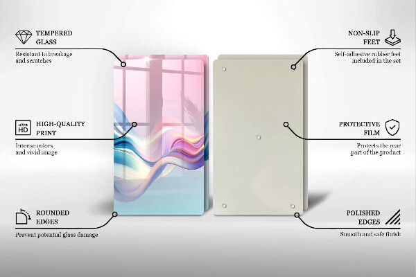 Tampa de parede do fogão a gás Abstração pastel